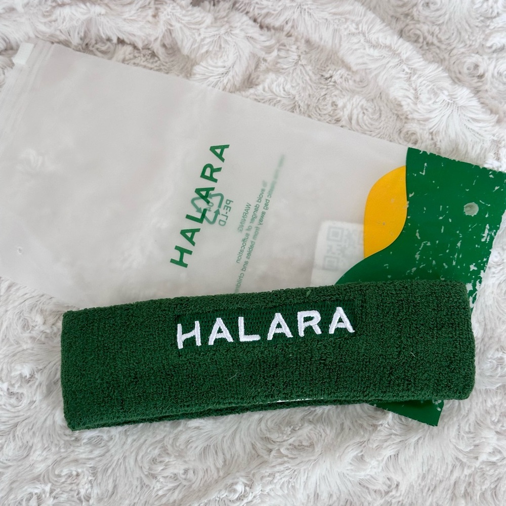 Halara Green Terry Cloth Sports Sweatband/Headband